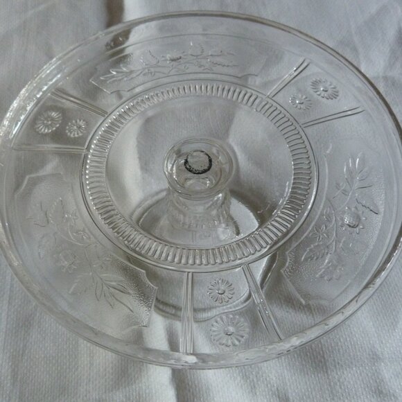Antique 1880s Early American Pattern Glass Pedestal Cake Stand Made in USA Bryce - Picture 11 of 12